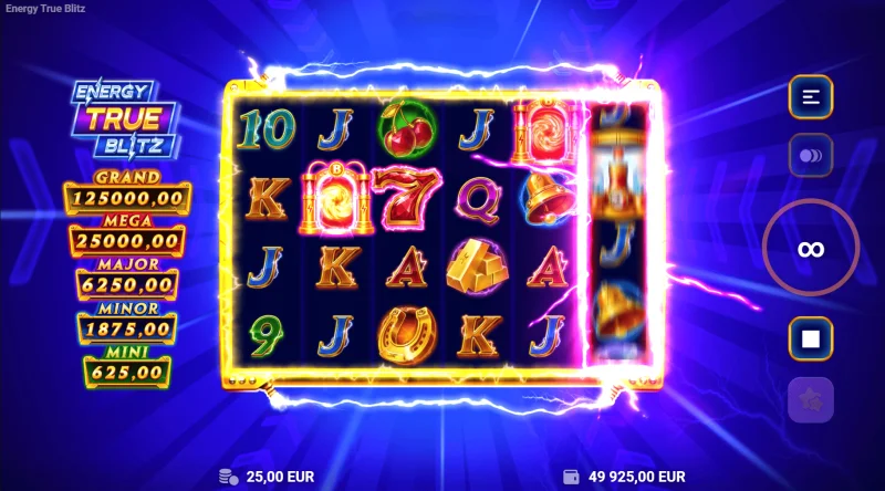 Energy True Blitz - pattern table in the base game